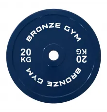 Диск калиброванный BRONZE GYM для пауэрлифтинга синий 20 кг